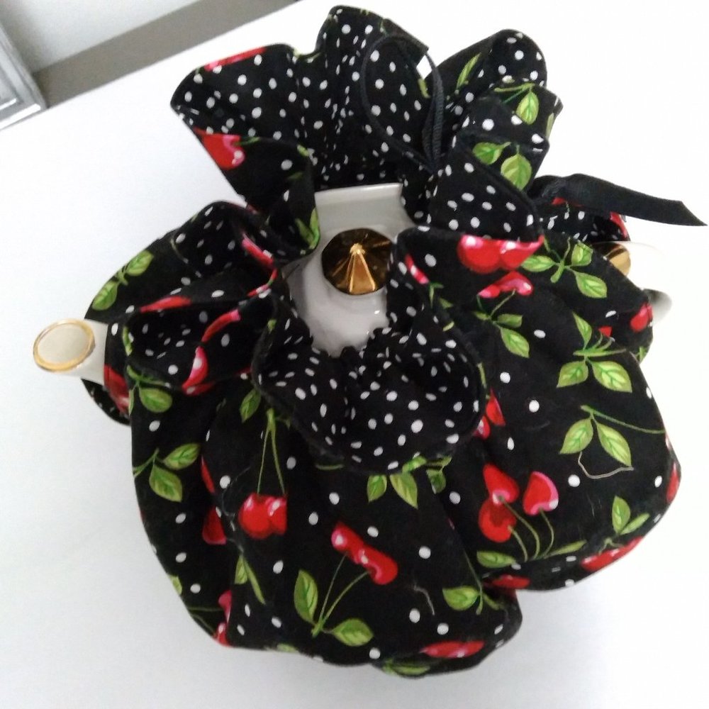 Tea Cozy Cherry and Dot Pattern